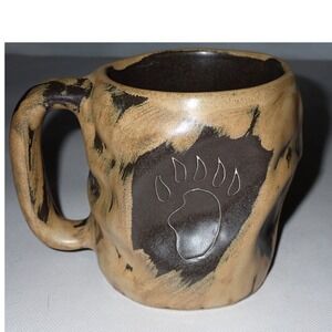 Mara Mexico Stoneware Pottery Mug Paw Prints Bear Paw Grizzly Handmade in Mexico